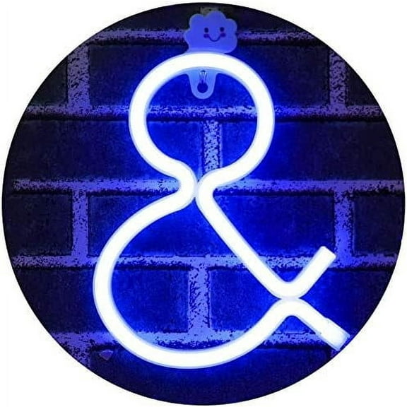 Letter Neon Lights, LED Neon Night Light Neon Lights Wall Decorative Night Light for Kids Bedroom Battery USB Operated Blue