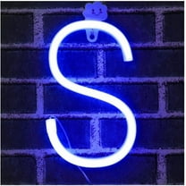 Letter Neon Lights, LED Neon Night Light Neon Lights Wall Decorative Night Light for Kids Bedroom Battery USB Operated Blue