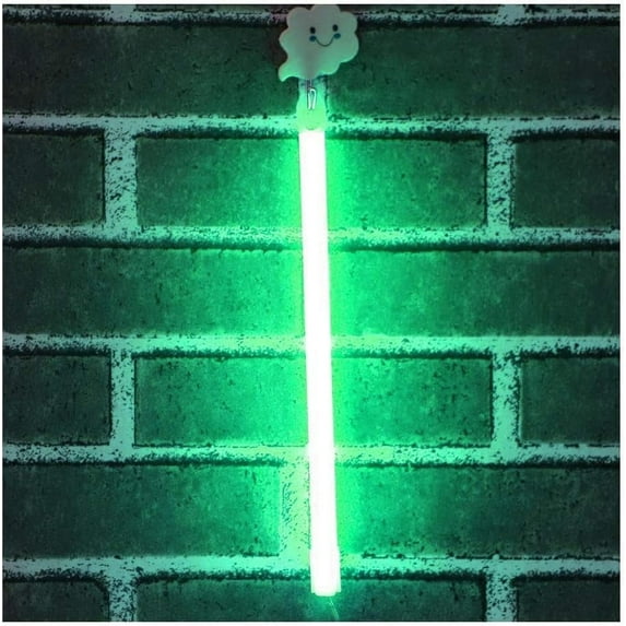 Letter Neon Lights, LED Neon Night Light Neon Lights Wall Decorative Night Light for Kids Bedroom Battery USB Operated Green