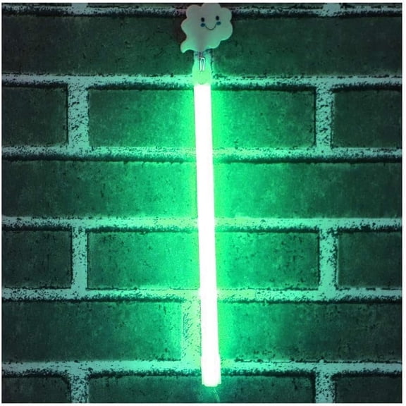 Letter Neon Lights, LED Neon Night Light Neon Lights Wall Decorative Night Light for Kids Bedroom Battery USB Operated Green