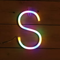 Letter Neon Lights, LED Neon Night Light Neon Lights Wall Decorative Night Light for Kids Bedroom Battery USB Operated Multicolor