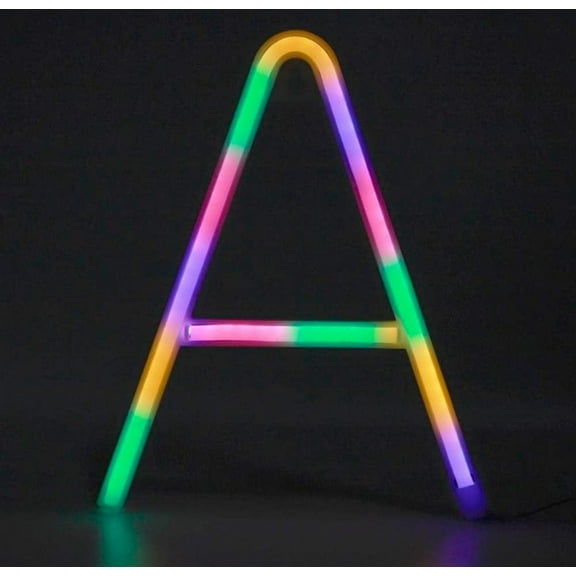 Letter Neon Lights, LED Neon Night Light Neon Lights Wall Decorative Night Light for Kids Bedroom Battery USB Operated Multicolor