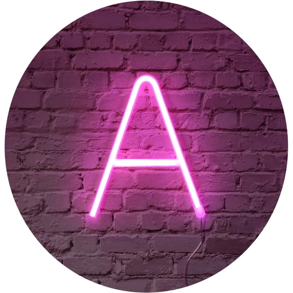 Letter Neon Lights, LED Neon Night Light Neon Lights Wall Decorative Night Light for Kids Bedroom Battery USB Operated Pink