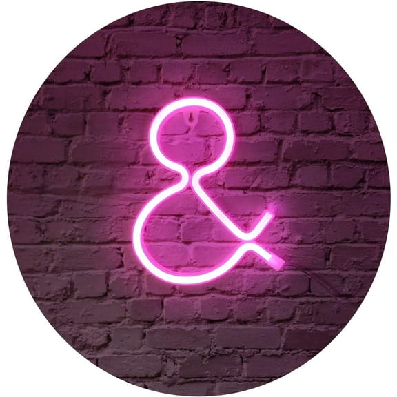 Letter Neon Lights, LED Neon Night Light Neon Lights Wall Decorative Night Light for Kids Bedroom Battery USB Operated Pink