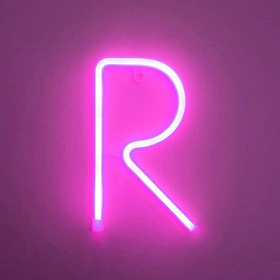 Letter Neon Lights, LED Neon Night Light Neon Lights Wall Decorative Night Light for Kids Bedroom Battery USB Operated Pink