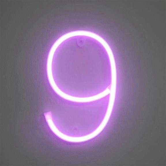 Letter Neon Lights, LED Neon Night Light Neon Lights Wall Decorative Night Light for Kids Bedroom Battery USB Operated Purple
