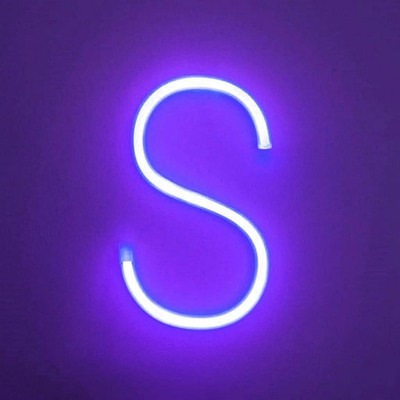 Letter Neon Lights, LED Neon Night Light Neon Lights Wall Decorative Night Light for Kids Bedroom Battery USB Operated Purple
