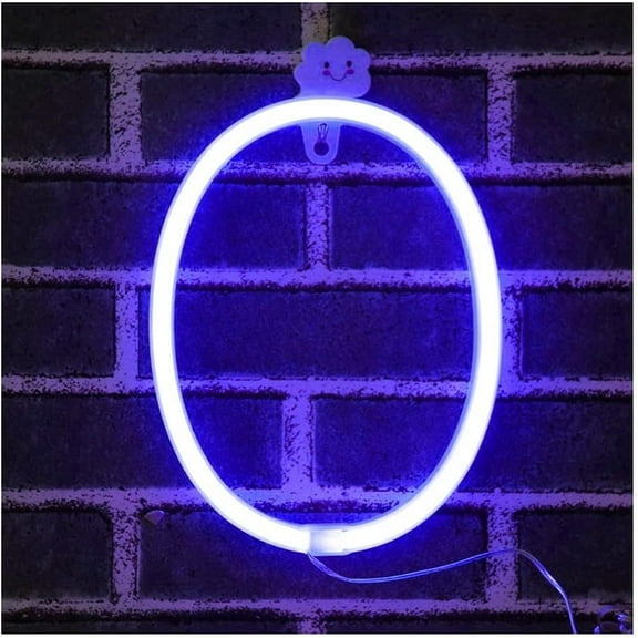 Letter Neon Lights, LED Neon Night Light Neon Lights Wall Decorative Night Light for Kids Bedroom Battery USB Operated Purple