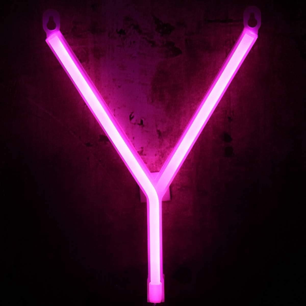 Letter Neon Lights,Pink LED Alphabet Light, Battery &amp; USB Powered ...