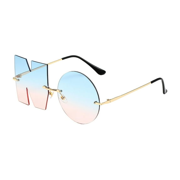 Letter No Sunglasses Versatile Unique Eyewear for Photo Props Vacation Pink