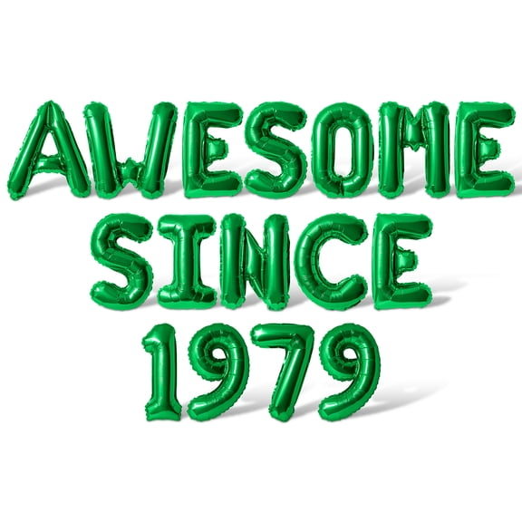 Letter & Number Balloons - AWESOME SINCE 1979 16" Inch Alphabet Letters Foil Mylar Balloon Birthday Party Banner (Green)