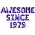 thumbnail image 1 of Letter & Number Balloons - AWESOME SINCE 1979 16" Inch Alphabet Letters Foil Mylar Balloon Birthday Party Banner (Purple), 1 of 5
