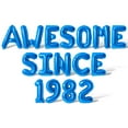 thumbnail image 1 of Letter & Number Balloons - AWESOME SINCE 1982 16" Inch Alphabet Letters Foil Mylar Balloon Birthday Party Banner (Blue), 1 of 5