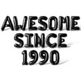thumbnail image 1 of Letter & Number Balloons - AWESOME SINCE 1990 16" Inch Alphabet Letters Foil Mylar Balloon Birthday Party Banner (Black), 1 of 5