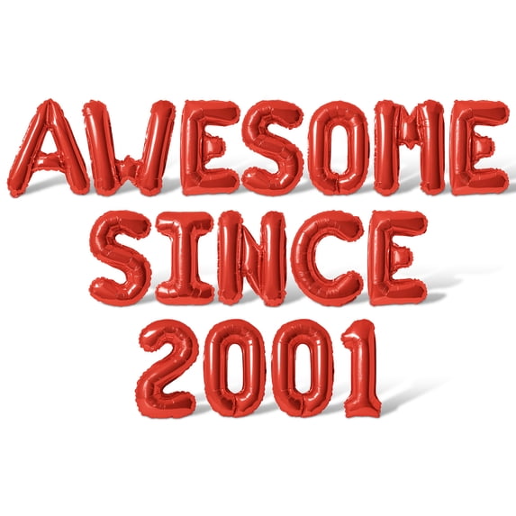 Letter & Number Balloons - AWESOME SINCE 2001 16" Inch Alphabet Letters Foil Mylar Balloon Birthday Party Banner (Red)