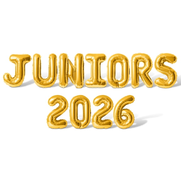 Letter & Number Balloons - JUNIORS 2026 16" Inch Alphabet Letters Foil Mylar Balloon Junior Year Party Banner (Gold)