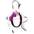 thumbnail image 1 of Letter O Apron Letter O from Alphabet with Orchid Flower Design Art with Natural Elements, Unisex Kitchen Bib Apron with Adjustable Neck for Cooking Baking Gardening, Fuchsia Black, by Ambesonne, 1 of 3
