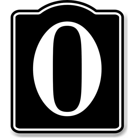Letter O Bin Aisle Row Marker Label BLACK Aluminum Composite Sign, 8.5"x10"