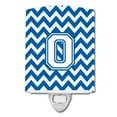 thumbnail image 1 of Letter O Chevron Blue & White Ceramic Night Light, 1 of 1