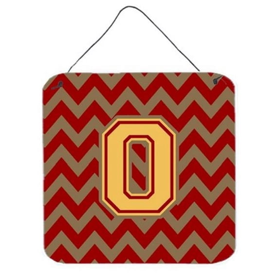 Letter O Chevron Garnet & Gold Wall or Door Hanging Prints