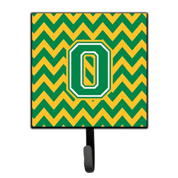 Letter O Chevron Green and Gold Leash or Key Holder