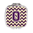 thumbnail image 1 of Letter O Chevron Purple & Gold Compact Mirror - Purple & Gold - 3in. H x 0.3in. W x 2.75in. L, 1 of 1