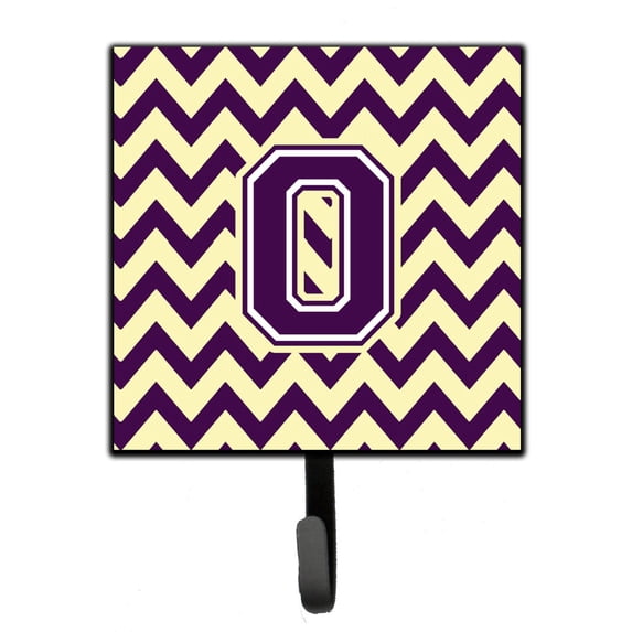 Letter O Chevron Purple and Gold Leash or Key Holder