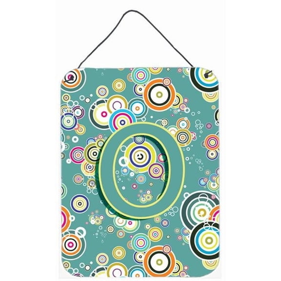 Letter O Circle Circle Teal Initial Alphabet Wall and Door Hanging Prints