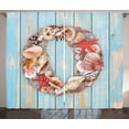 thumbnail image 1 of Ambesonne Letter O Curtains 2 Panel Set, Nautical Life Inspired, 108" x 108", Dark Coral Pale Blue, 1 of 3