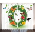thumbnail image 1 of Ambesonne Letter O Curtains 2 Panel Set, Springtime Butterflies, 108" x 84", Multicolor, 1 of 3