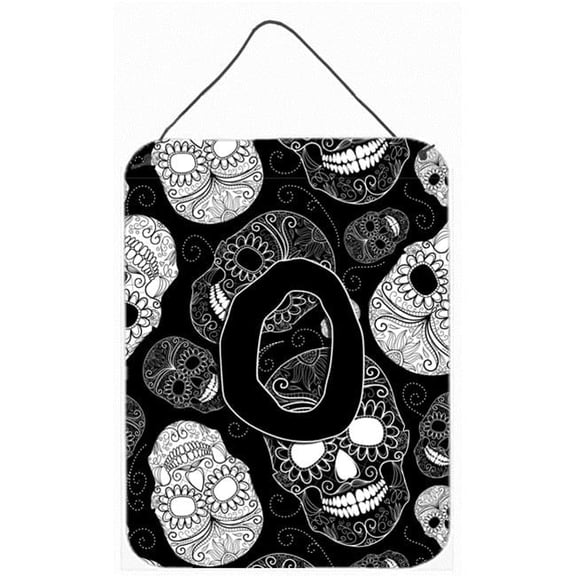 Letter O Day Of The Dead Skulls Black Wall and Door Hanging Prints