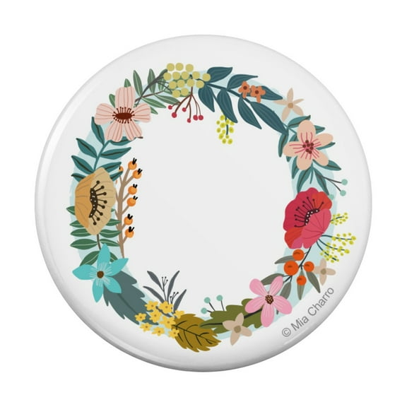 Letter O Floral Monogram Initial Pinback Button Pin