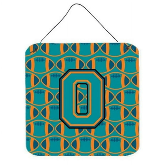 Letter O Football Aqua, Orange & Marine Blue Wall or Door Hanging Prints