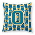 thumbnail image 1 of Letter O Football Blue and Gold Fabric Decorative Pillow, 1 of 4