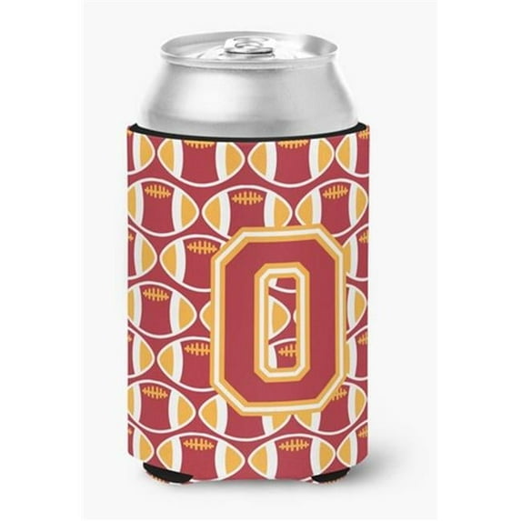 Letter O Football Cardinal & Gold Can or Bottle Hugger