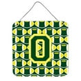 thumbnail image 1 of Letter O Football Green & Yellow Wall or Door Hanging Prints, 1 of 1