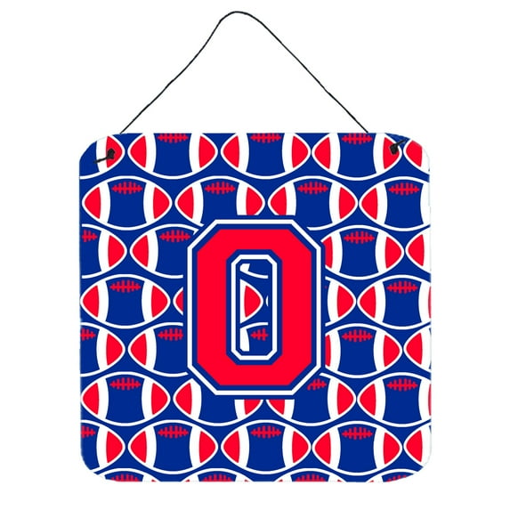Letter O Football Harvard Crimson and Yale Blue Wall or Door Hanging Prints