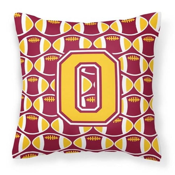 Letter O Football Maroon & Gold Fabric Decorative Pillow - Maroon & Gold
