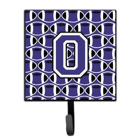 Letter O Football Purple and White Leash or Key Holder