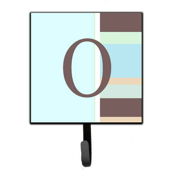 Letter O Initial Monogram - Blue Stripes Leash or Key Holder