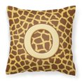 thumbnail image 1 of Letter O Initial Monogram - Giraffe Fabric Decorative Pillow, 1 of 4