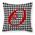 thumbnail image 1 of Letter O Initial Monogram - Houndstooth Black Fabric Decorative Pillow, 1 of 4