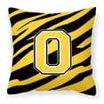 thumbnail image 1 of Letter O Initial Tiger Stripe - Black Gold  Fabric Decorative Pillow, 1 of 4