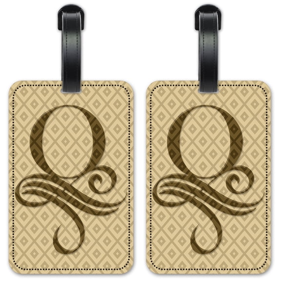 Letter "O" Monogram - Luggage ID Tags / Suitcase Identification Cards - Set of 2