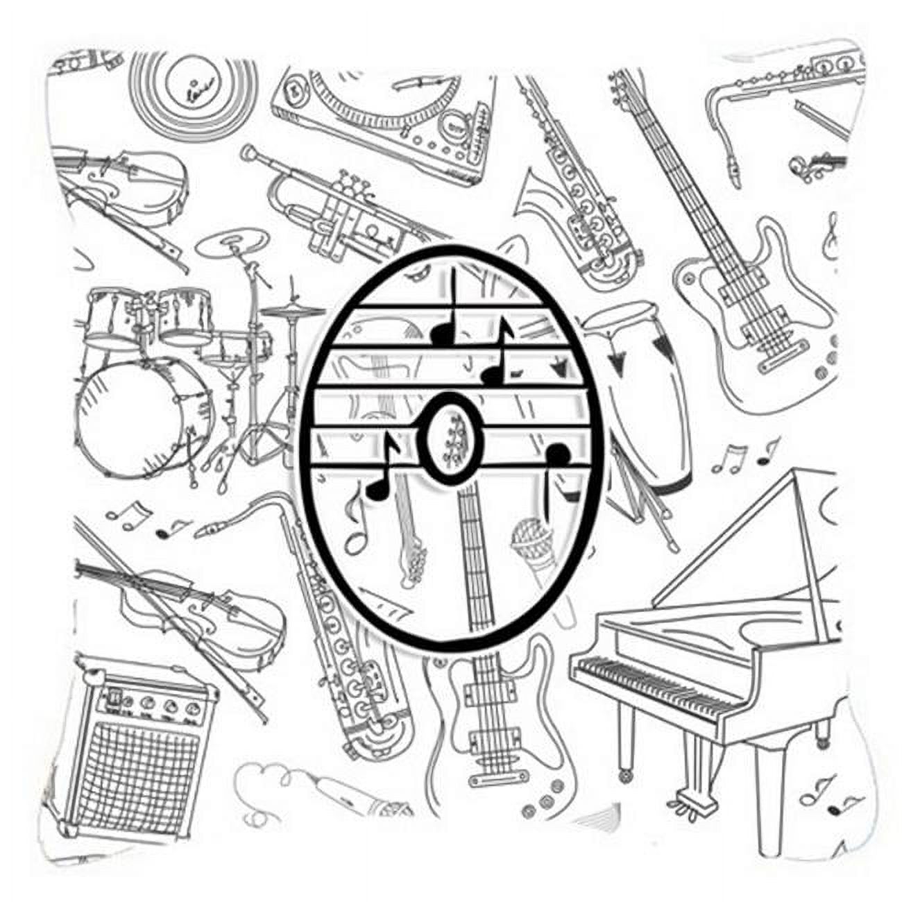 Letter O Musical Note Letters Canvas Fabric Decorative Pillow