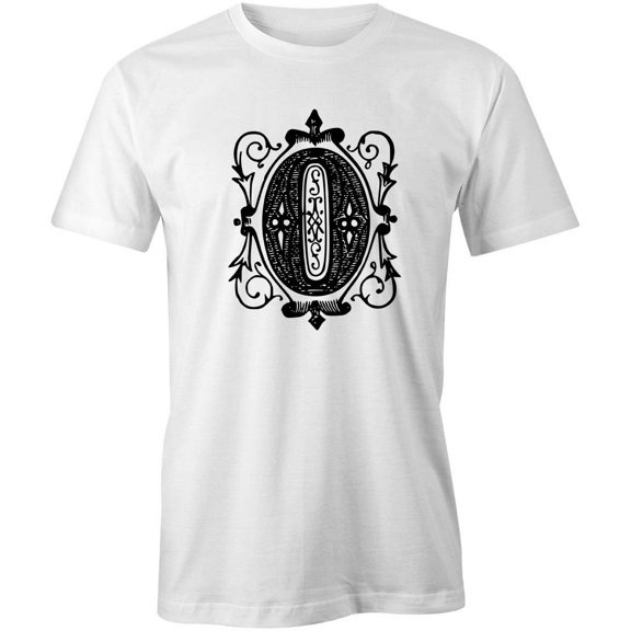 Letter O T-Shirt | Decorative Alphabet White Tee Gift