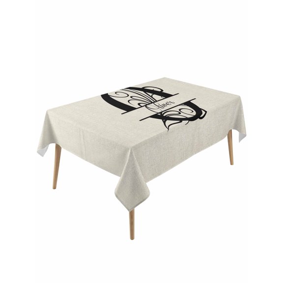 Letter O Table Cloth, Monogram Words Waterproof Tablecloth for Rectangle Tables, Reusable Washable Fabric Table Cover for Restaurant Kitchen Dining Tables 54"x108"