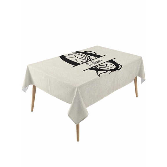 Letter O Table Cloth, Monogram Words Waterproof Tablecloth for Rectangle Tables, Reusable Washable Fabric Table Cover for Restaurant Kitchen Dining Tables 60"x120"