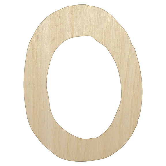 Letter O Uppercase Cute Typewriter Font Wood Shape Unfinished Piece Cutout Craft DIY Projects - 4.70 Inch Size - 1/8 Inch Thick