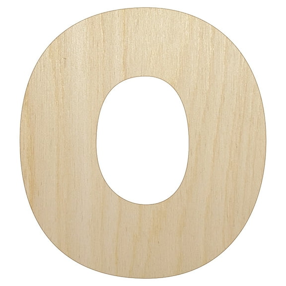 Letter O Uppercase Fun Bold Font Wood Shape Unfinished Piece Cutout Craft DIY Projects - 4.70 Inch Size - 1/8 Inch Thick